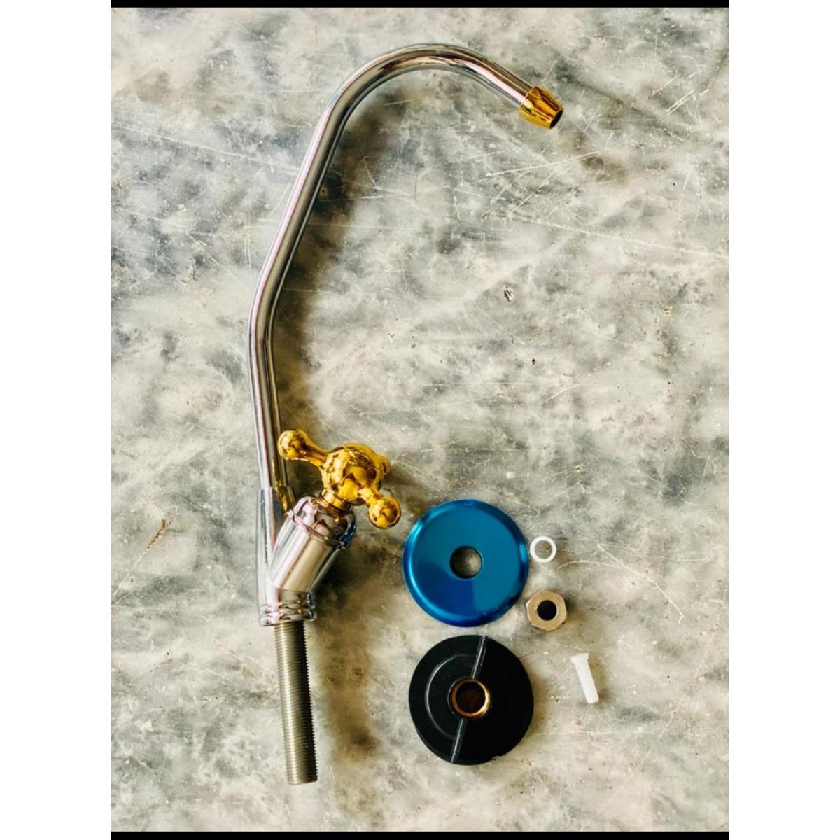 48ba3515edace4dab69f490025fc09c2 Ro Faucet tap for Under sink For All Type Ro Water purifiers, Kitchen Sink Faucet Tap (Faucet Golden Handle) - Image 1