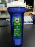 10 inch Clear filter Housing with pp filter for single iron removal house application-1/2" in-out.