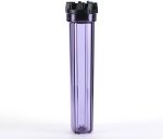 20" Clear housing set for water treatment.in-out: 1 inch