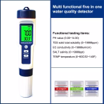 5 in 1 TDS, EC, pH, Salinity, Temperature Meter for Water Quality Testing No Ratings - Image 2